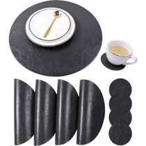 Round PU Leather Coasters Insulated Mat Drinks Coffee Tea Cup Mug 4Colors 