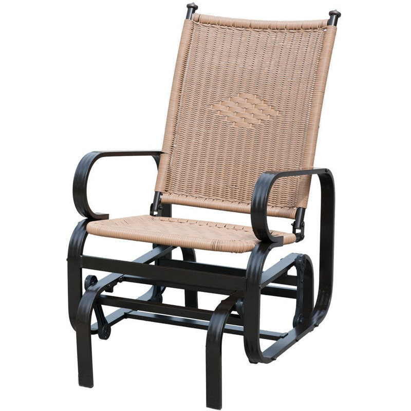 Bayou Breeze Krish Outdoor Pe Wicker Glider Rocking Chair Reviews Wayfair