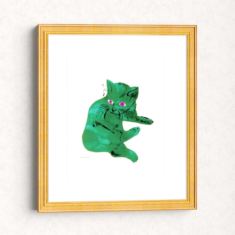 Green Cat 1956 By Andy Warhol Picture Frame Print On Paper