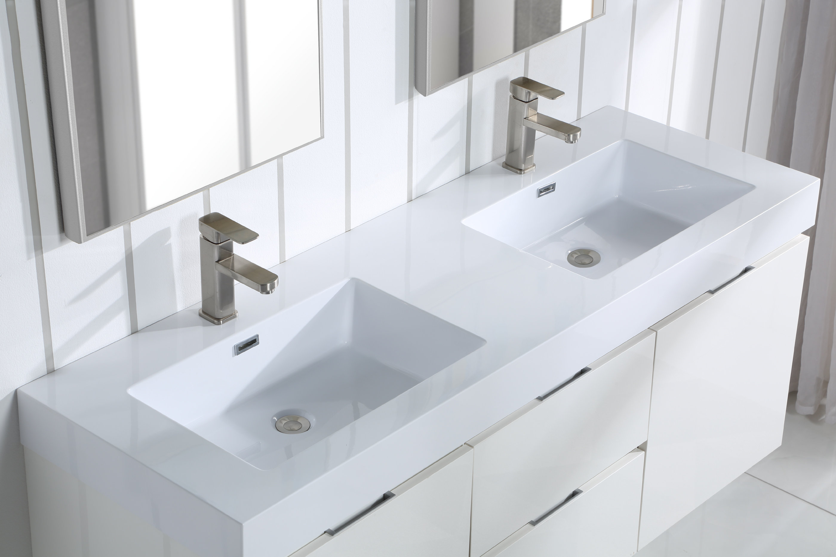 Ebern Designs Valeria 59'' Wall Mounted Double Bathroom Vanity with