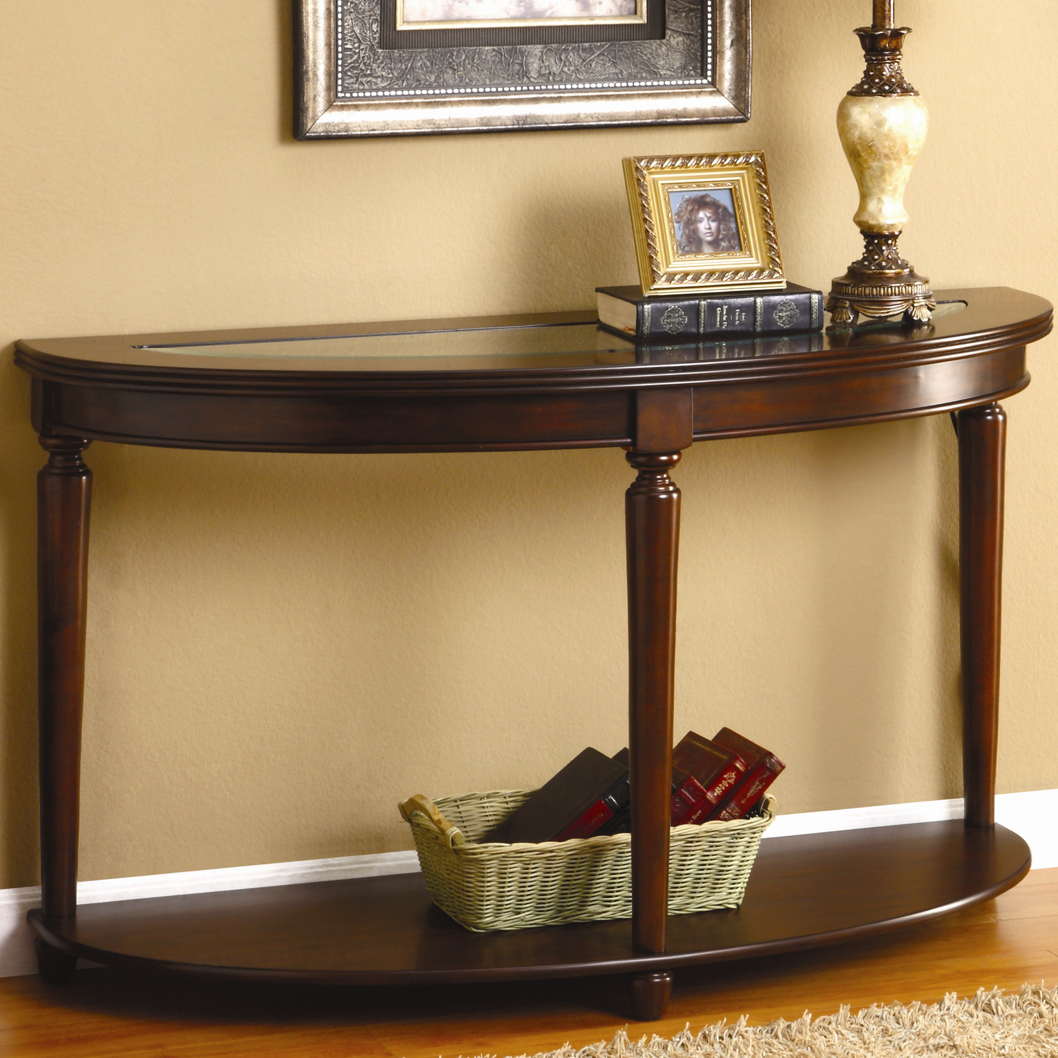 half oval entry table