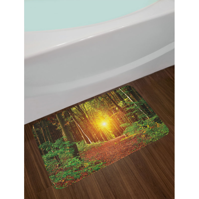 East Urban Home Forest Magical Reflection Deep In The Birches Trees Nature Fall Fantasy Scenery Non Slip Plush Bath Rug Wayfair