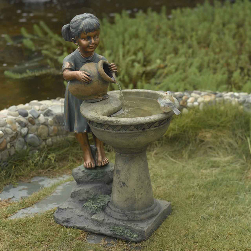 Jeco Inc Resin Fiberglass Versando Bird Bath Outdoor Water Fountain Reviews Wayfair