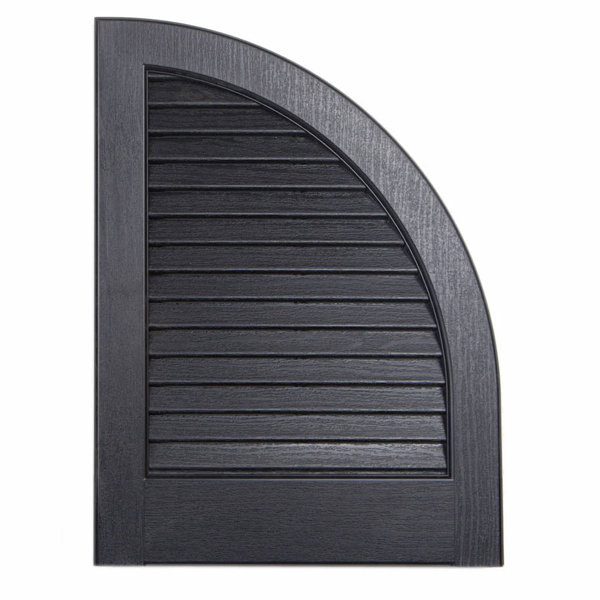 USA Exterior Vinyl Louvered Quarter Round Shutter Top Pair