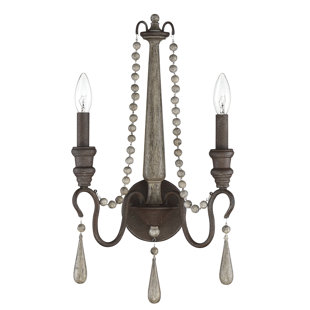 French Country Title 20 Compliant Wall Sconces You Ll Love In 2021 Wayfair Pair of very fine bronze wall mount candle sconces or candleholders, each with two arms, and featuring a richly embossed backplate having a floral design. wayfair