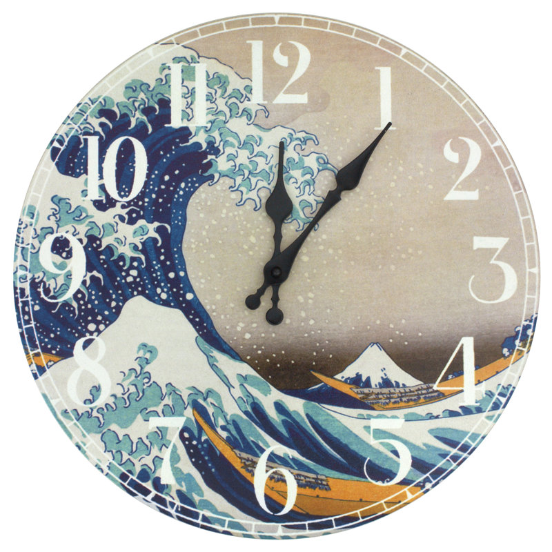 oriental furniture 14 25 great wave off kanagawa wall clock wayfair