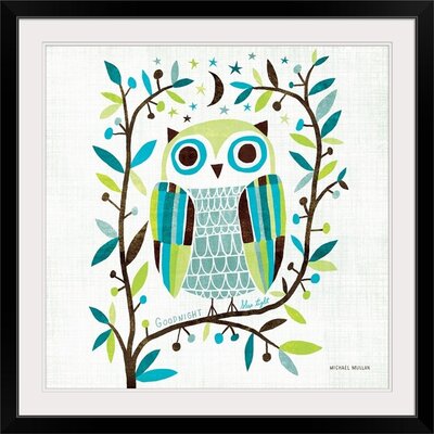 'Night Owl II Square' by Michael Mullan Painting Print Great Big Canvas Format: Black Frame, Size: 20