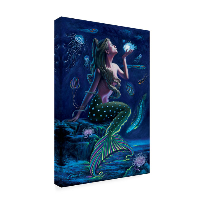 Red Barrel Studio® Bioluminescent Mermaid by - Wrapped Canvas Graphic ...