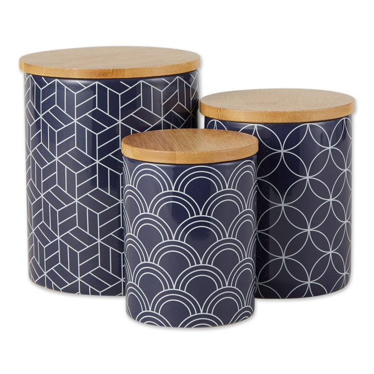 Blue ceramic canister set