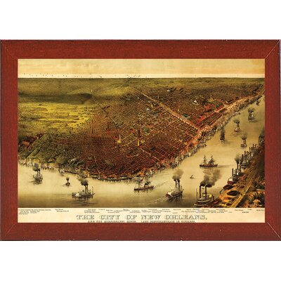 '9015' Graphic Art Print Astoria Grand Format: Red Mahogany Wood Medium Framed Paper