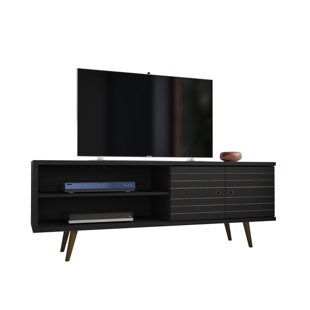 Modern Contemporary Black Lacquer Tv Stand Allmodern Quickview