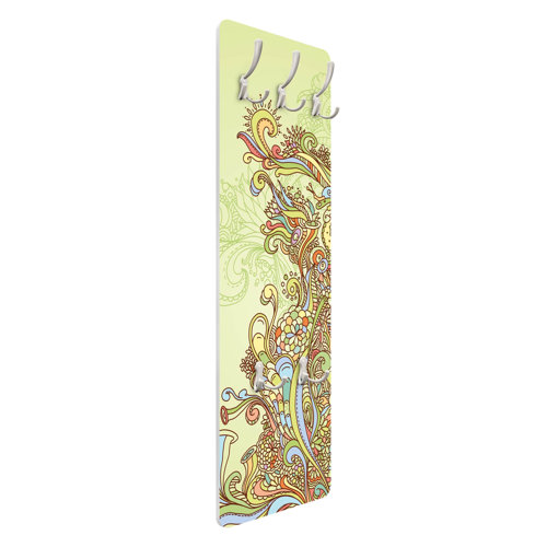 Floral Illustration Wall Mounted Coat Rack Symple Stuff