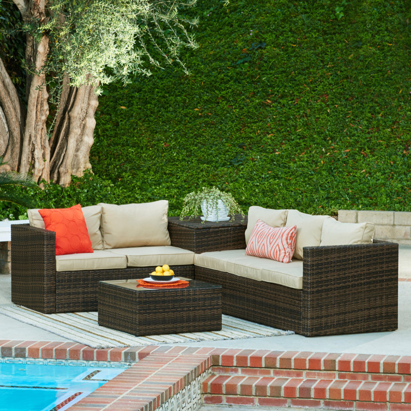 Brayden Studio Armbruster 4 Piece Sectional Set With Cushions