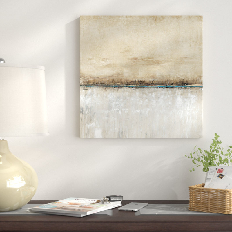 East Urban Home Blue Line I Painting Print On Wrapped Canvas
