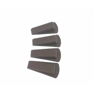 BLACK RUBBER DOOR STOPS 4 Pack FLOOR WEDGE ENTRY EXIT STOPPER FREE SHIPPING! 