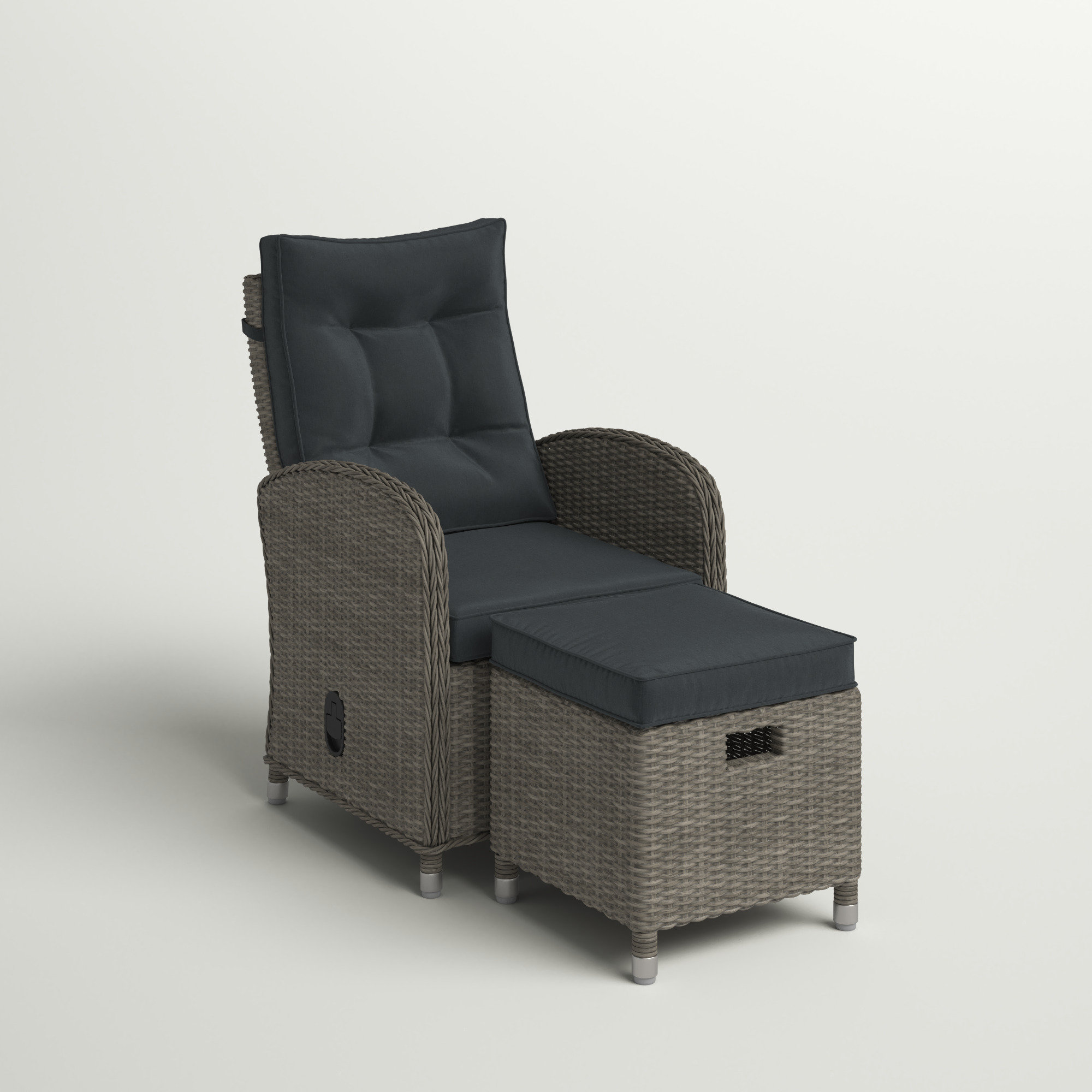 Andover Mills™ Acuff Patio Chair with Cushions and Ottoman & Reviews