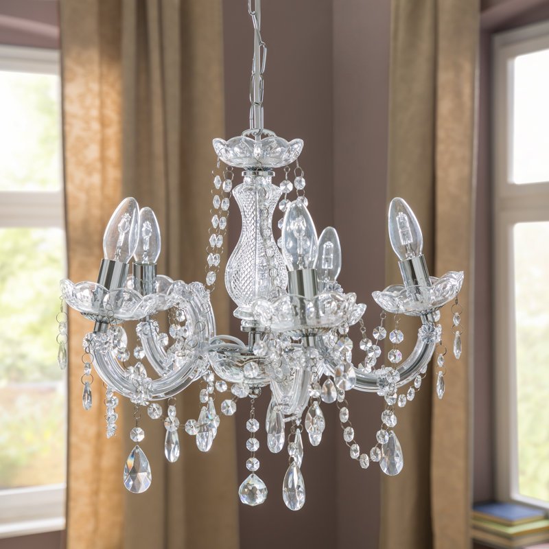 Searchlight Marie Therese 5 Light Candle Style Chandelier Marie Therese 5 Light Candle Style Chandelier