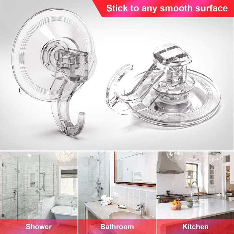 Heavy Duty Vacuum Suction Hanger for Halloween Christmas Decorations Window LUXEAR Suction Cup Hooks- 6 Pack Reusable Suction Hooks- Powerful Waterproof Shower Hooks for Bathroom Wreaths Towel 