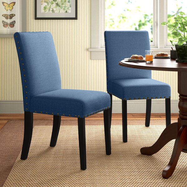 blue upholstered kitchen chairs