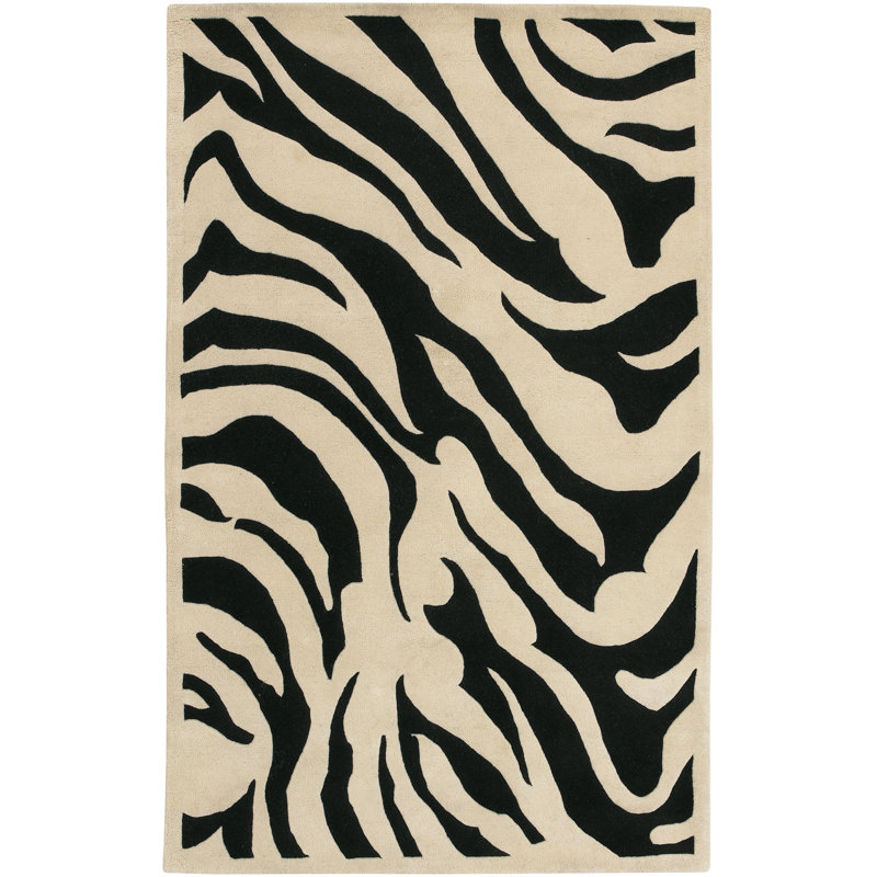 Bloomsbury Market Akiva Handmade Tufted Wool Khaki Black Area Rug Wayfair
