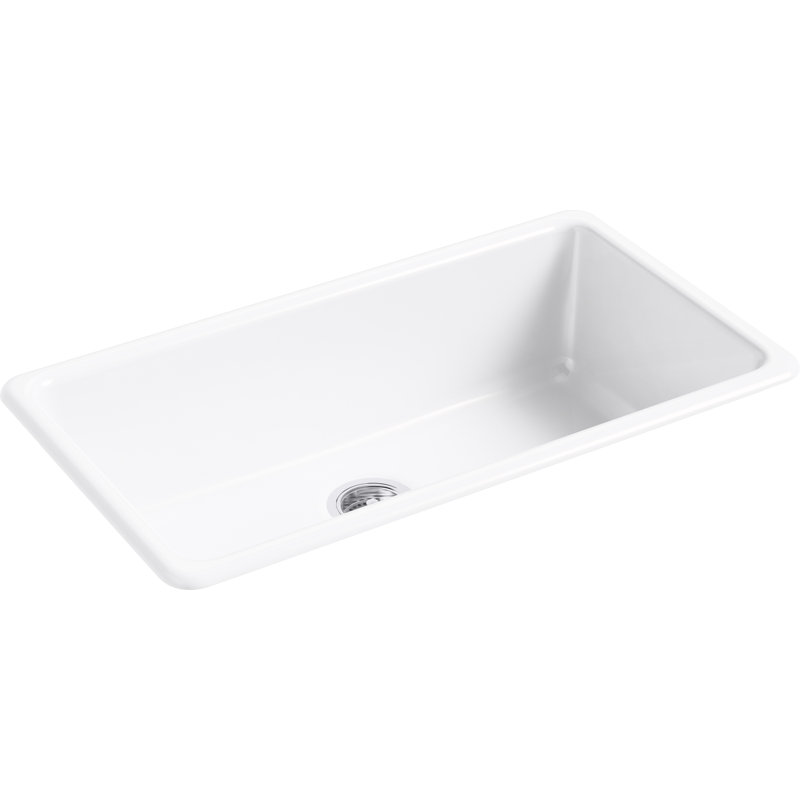 Kohler Iron Tones 33 X 18 75 9 625 Top Under Mount Single Bowl Kitchen Sink Wayfair Under Mount Single Bowl Kitchen Sink