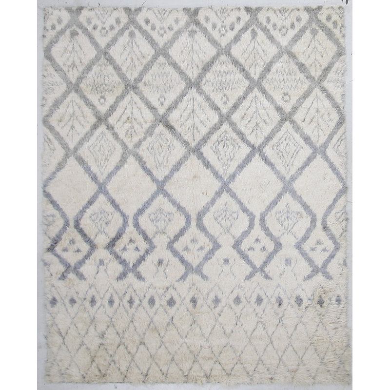Pacificrugs Moroccan Hand Knotted Gray Beige Area Rug Wayfair