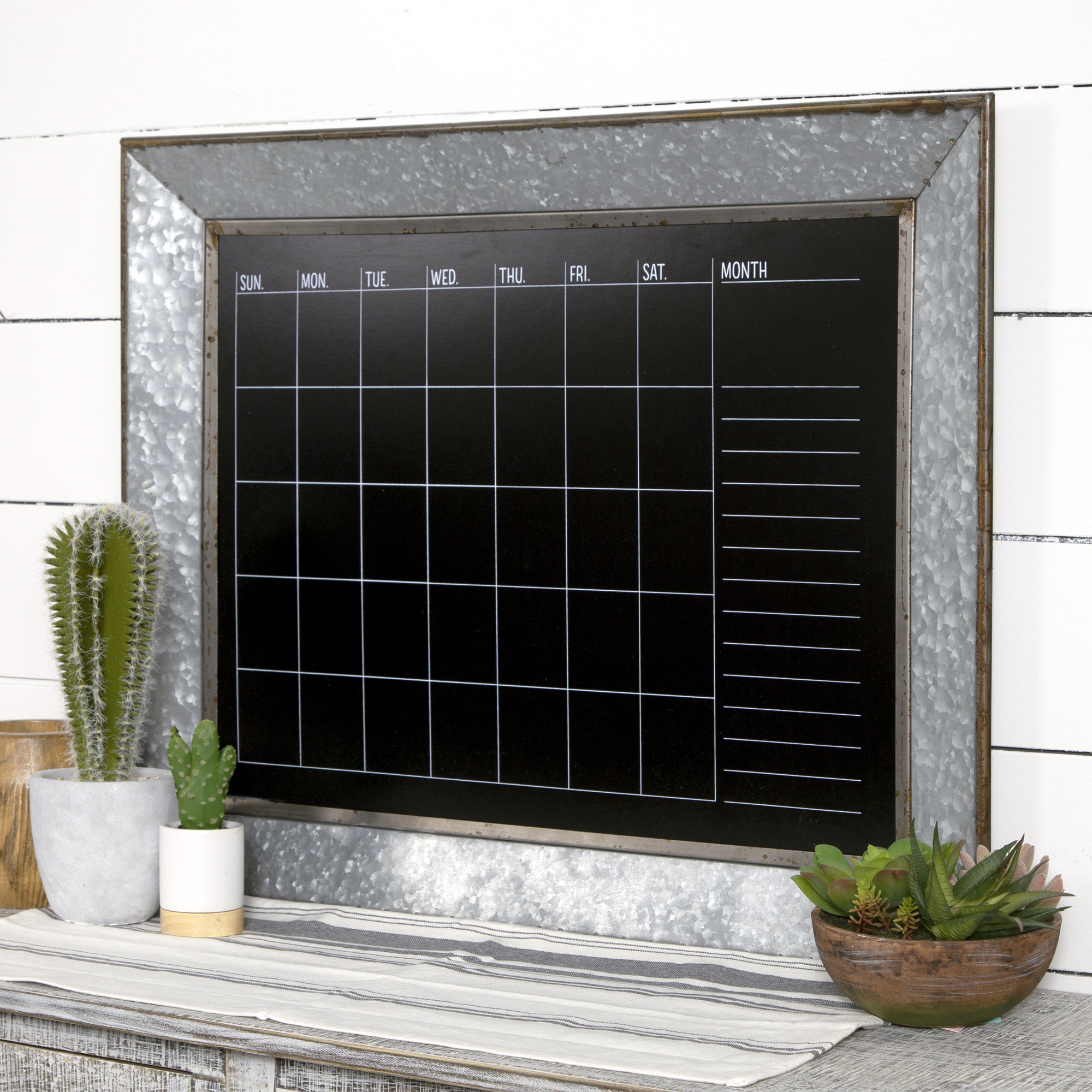 Rustic Galvanized Magnetic Framed Chalkboard Reviews Birch Lane