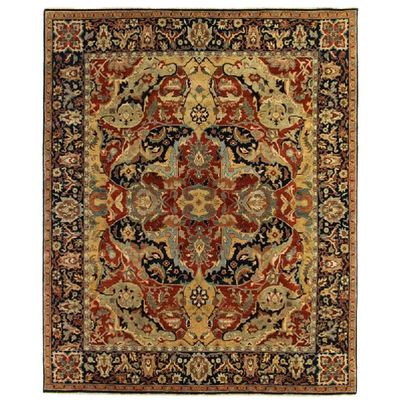 Exquisite Rugs Polonaise Oriental Hand Knotted Wool Red Blue Dark Brown Area Rug Perigold