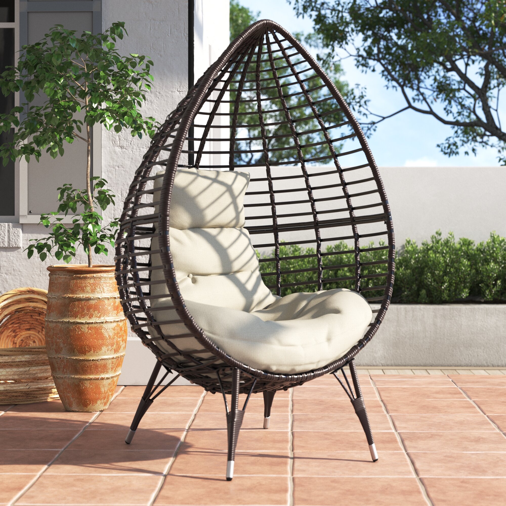 Emerson Teardrop Patio Chair With Cushions Reviews Joss Main