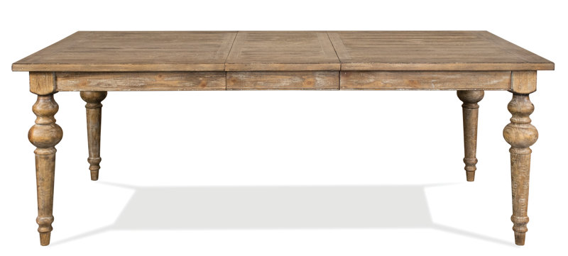 (incomplete) Bauer Extendable Pine Dining Table Top Color/Base Color: Snowy Desert Top/Snowy Desert Base