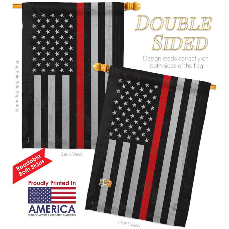 Breeze Decor American Red Stripe 2 Sided Polyester 40 X 28 In House Flag Wayfair