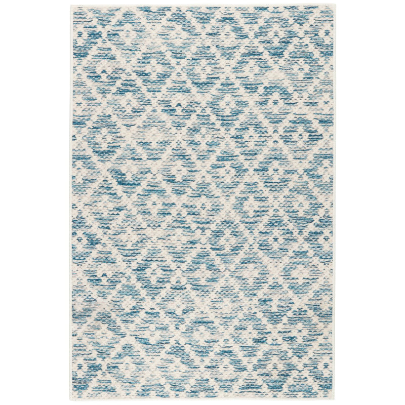 Melange Diamond Blue Machine Washable Rug Rug Size: Rectangle 3' x 5'