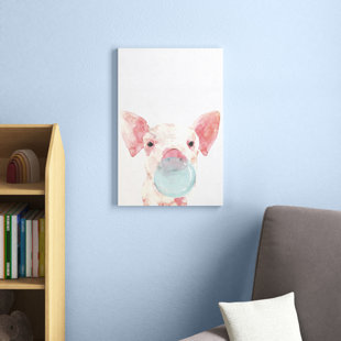 Pig colourful abstract framed wall art Details about   Square canvas 