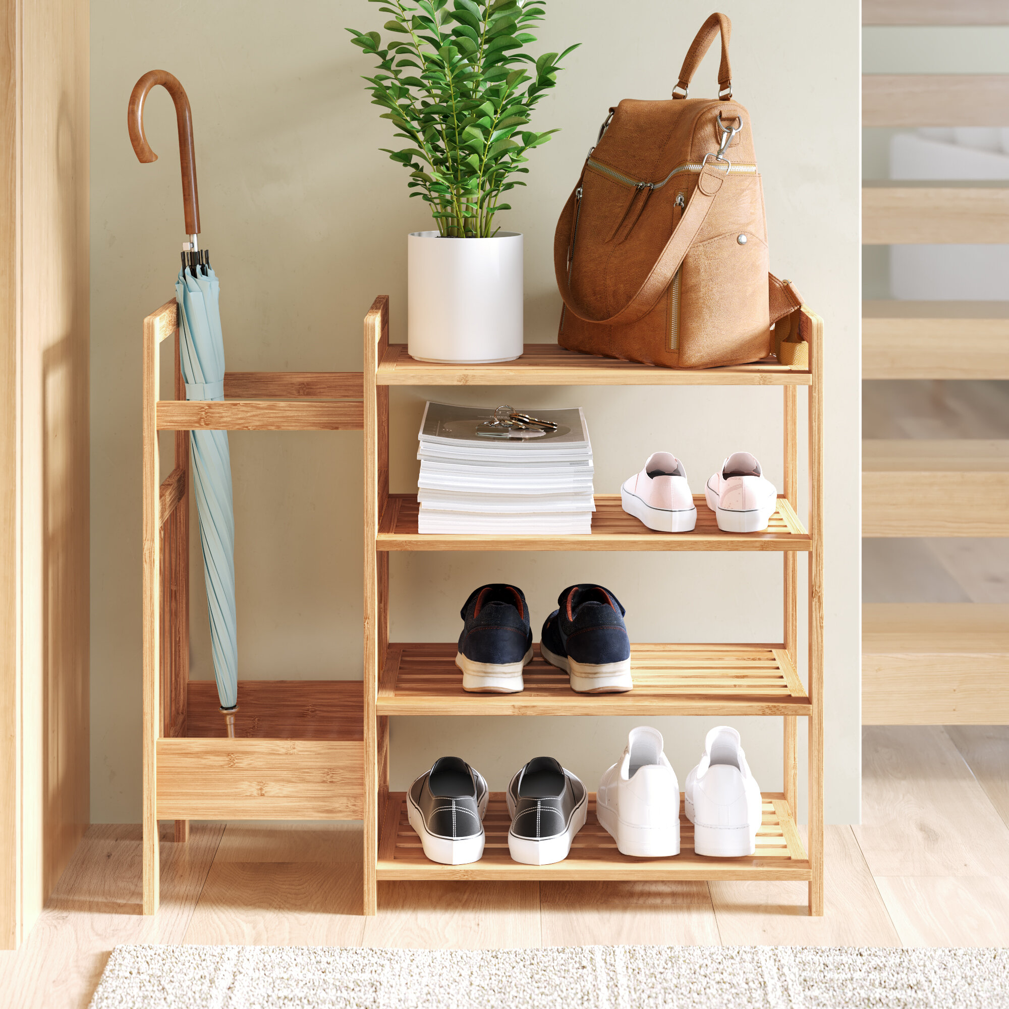 bamboo shoe shelf