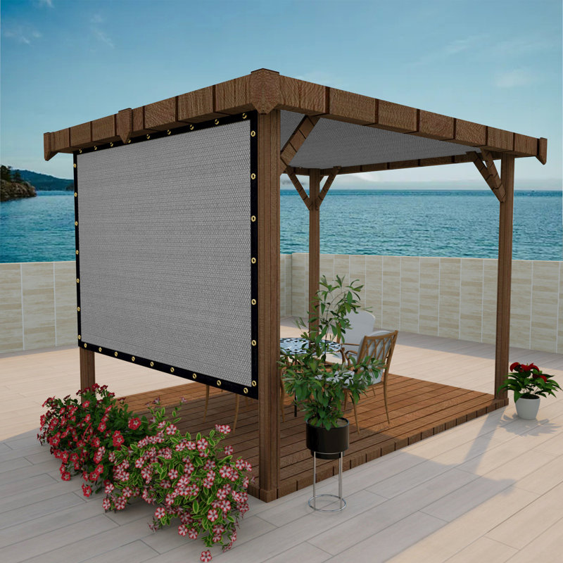 Artpuch Custom High Density Pergola Cover Shade with Grommets Shade Size: 120" H x 84" W x 0.1" D, Color: Black