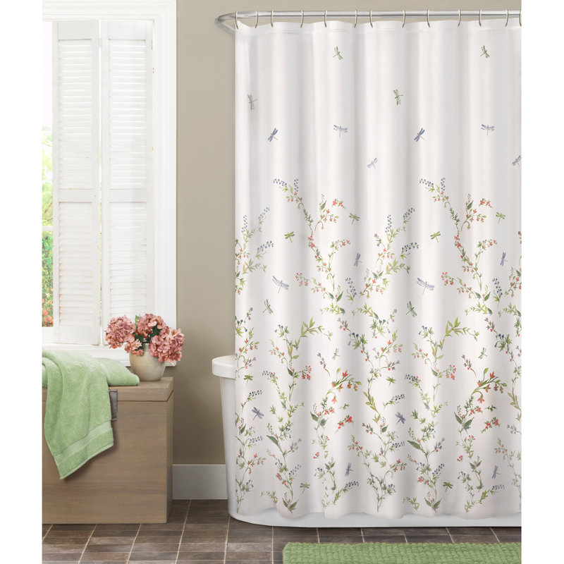 Winston Porter Donell Dragonfly Garden Fabric Single Shower