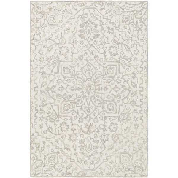 Ophelia & Co. Beaverton HandTufted Wool Beige Rug Wayfair