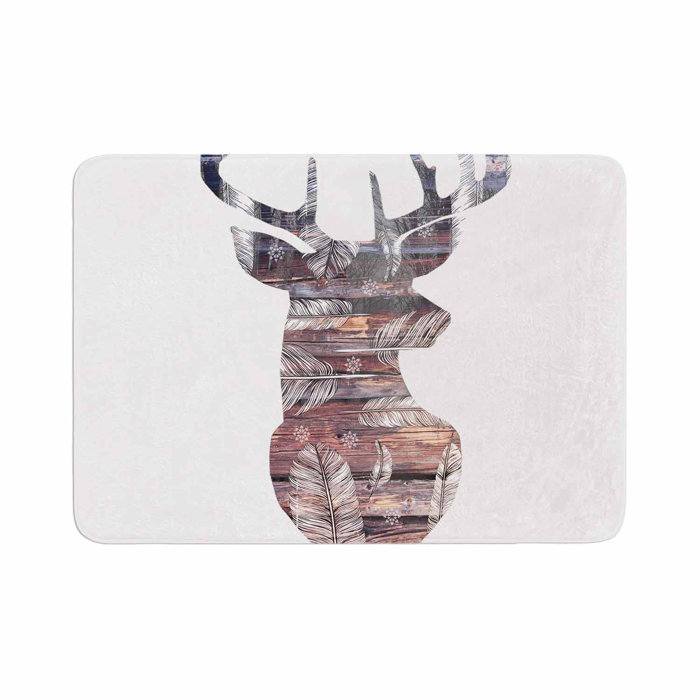 East Urban Home Deer Horns Memory Foam Bath Rug