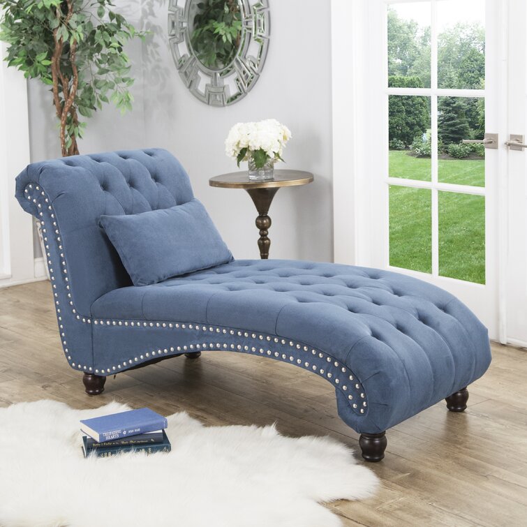 wayfair blue chaise lounge