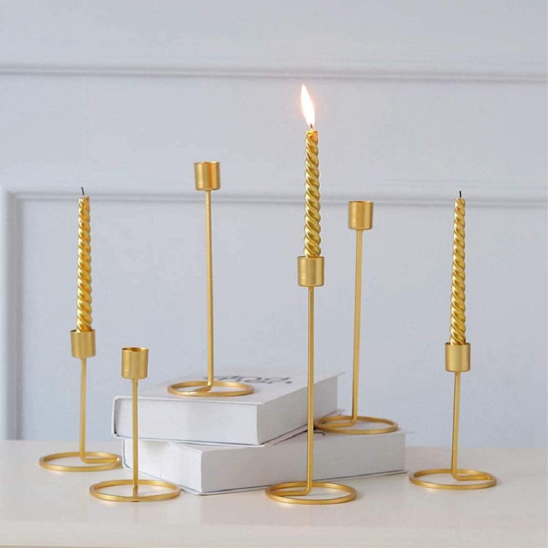 Nordic Style Candlestick Metal Candle Pillar Holder Table Candelabrum Home Decor 