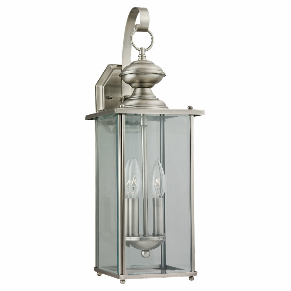 Details about   Seaside 1-Light Brushed Nickel Outdoor Sconce with Glass Globe 