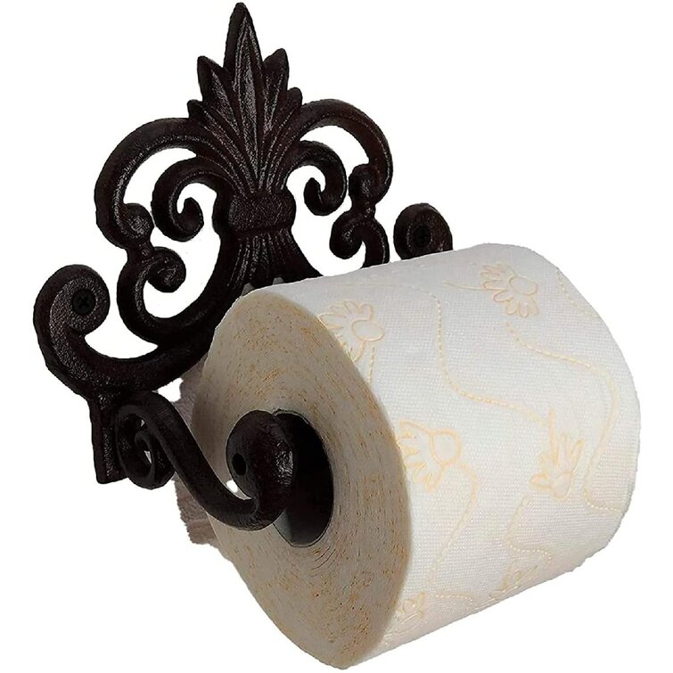 Victorian Style Wall Hung Fleur De Lis Brown Color Finish Wall Hand Towel Ring Fluer De Lis Cast Iron