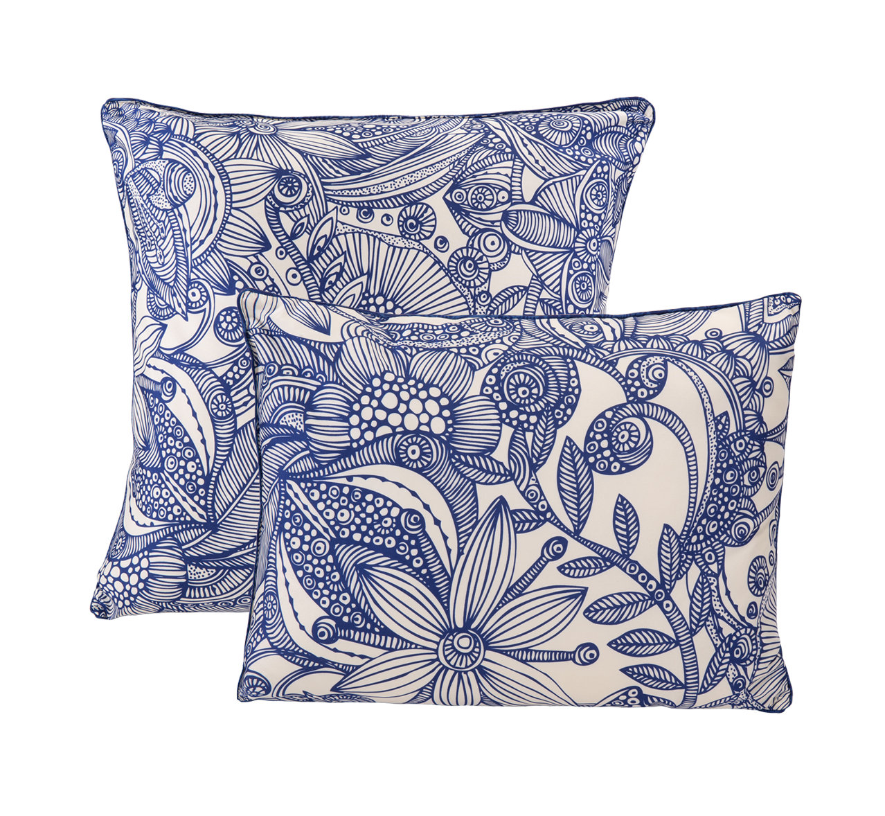 Valentina Flowers And Doodle Microfiber Decorative Throw Pillow