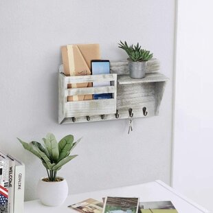 Home Bath Clean Simple Wall Adhesive Key Hook Mail Letter Storage Organizer Rack 