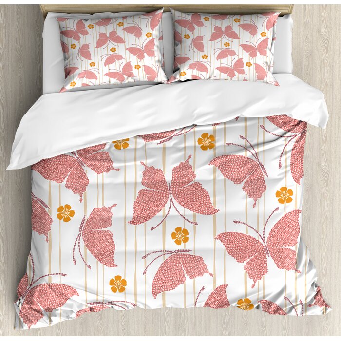 East Urban Home Butterfly Duvet Cover Set Wayfair