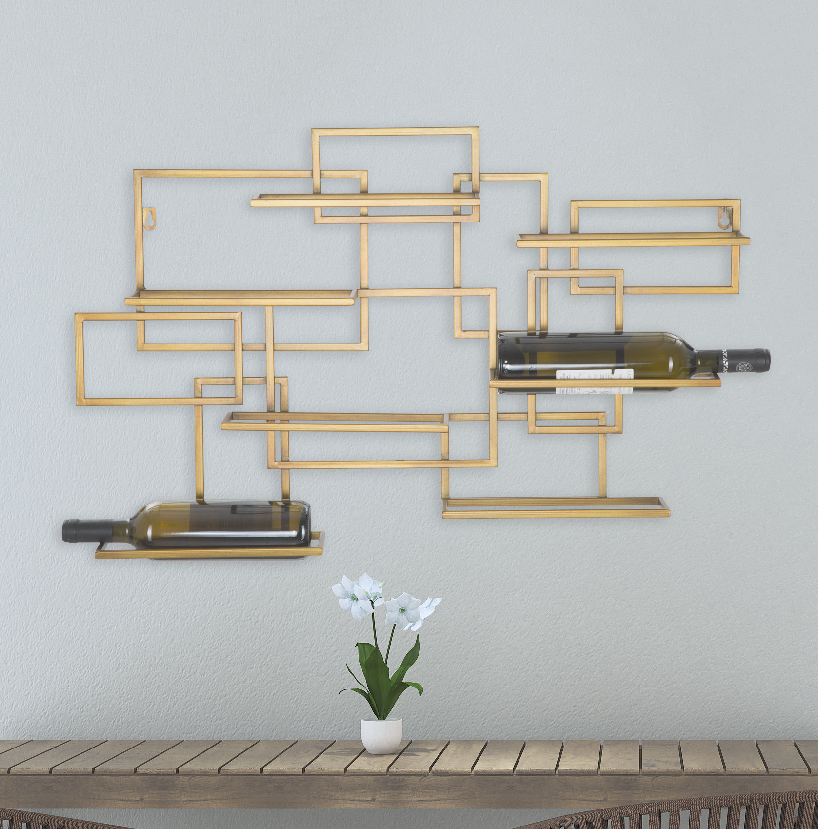 grey wall mounted wine rack