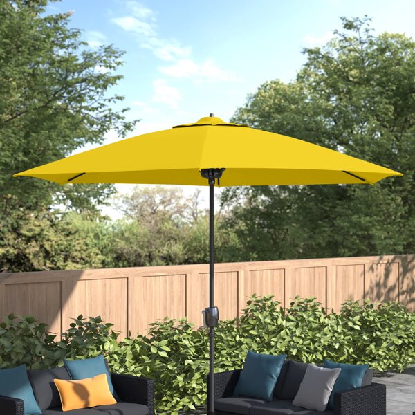 Details about   9Ft Patio Umbrella Sun Shade Offset Outdoor Yard w/Button Tilt Aluminum Pole USA 