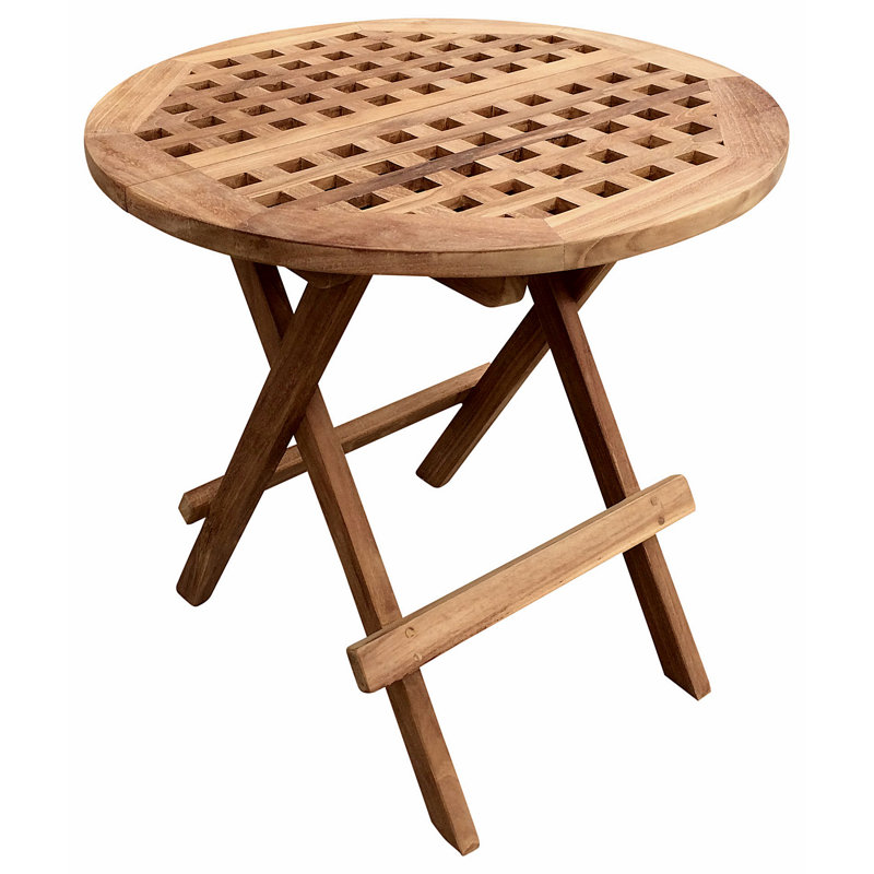 Prestington Round Teak Folding Picnic Table Reviews Wayfair Co Uk
