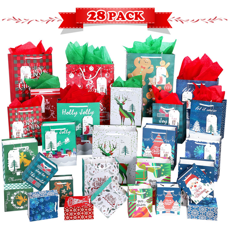 Wholesale 2/5/10pcs Christmas Paper Gift Bag Xmas Candy Carrier Present Boxes Wholesale 2/5/10pcs Christmas Paper Gift Bag Xmas Candy Carrier Present Boxes