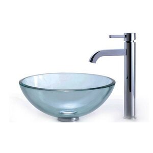 Clear Glass Circular Vessel Bathroom Sink